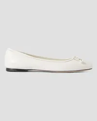 Jimmy Choo Elme embellished leather ballet flats - White White