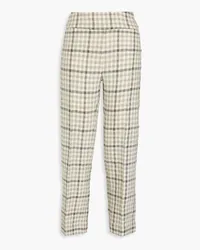 Gentryportofino Cropped gingham wool-twill straight-leg pants - Gray Gray