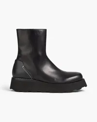 Emporio Armani Leather platform boots - Black Black