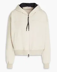 Brunello Cucinelli French cotton-blend terry zip-up hoodie - Neutral Neutral