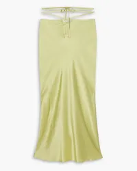 Christopher Esber Cutout silk-charmeuse midi skirt - Green Green