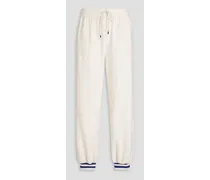 Jacquard-knit track pants - White