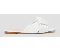Knotted leather sandals - White