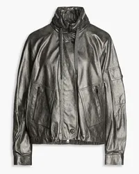 Brunello Cucinelli Metallic leather jacket - Metallic Metallic