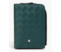 Textured-leather cardholder - Green