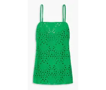 Sierra Mystic broderie anglaise cotton mini dress - Green