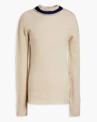 Marni Two-tone cashmere and wool-blend sweater - Neutral Neutral