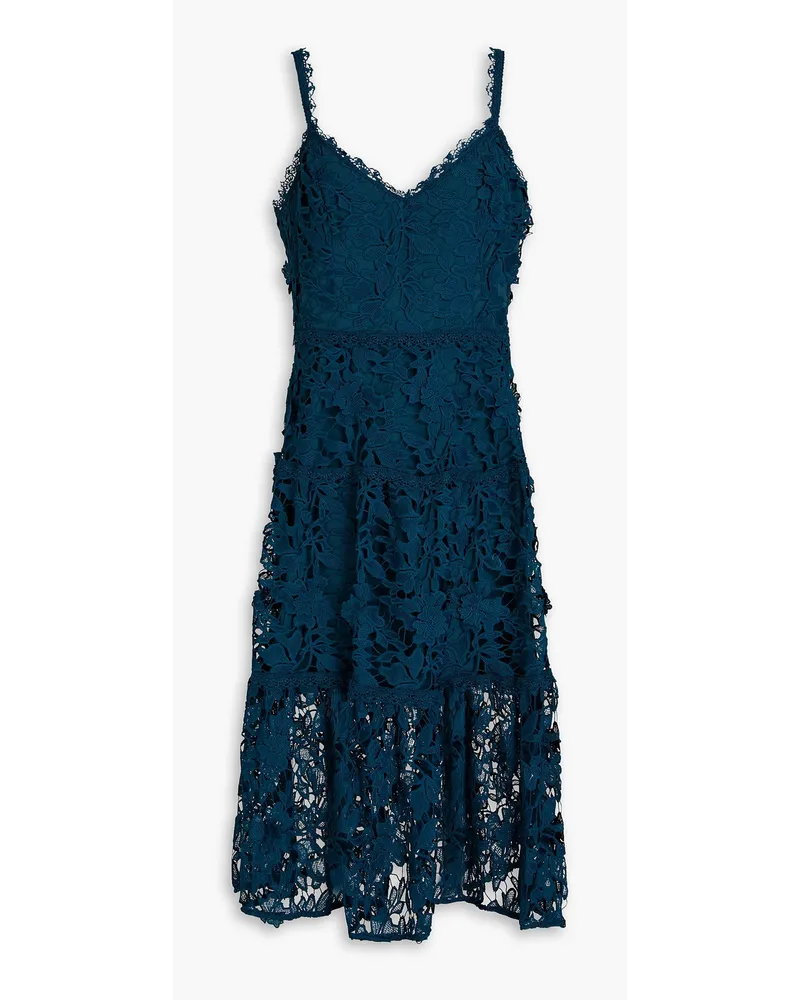 Macramé lace midi dress - Blue