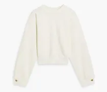 Cropped French cotton-terry sweatshirt - White