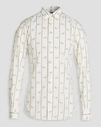 Dolce & Gabbana Striped printed cotton-poplin shirt - White White