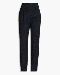 Valentino Garavani Cotton-blend corded lace tapered pants - Blue Blue