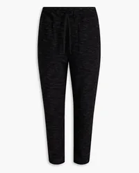 ATM Mélange ribbed cotton-blend jersey track pants - Black Black