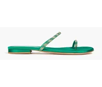 Tecla 05 bead-embellished suede sandals - Green