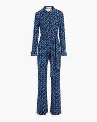 Diane von Furstenberg Michelle printed stretch-jersey wide-leg jumpsuit - Blue Blue