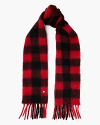 Rag & Bone Fringed checked alpaca-blend scarf - Red Red