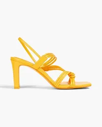 Sandro Twisted leather slingback sandals - Yellow Yellow