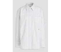 Striped cotton-poplin shirt - White