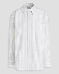 Victoria Beckham Striped cotton-poplin shirt - White White