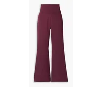 Stretch-knit flared pants - Burgundy