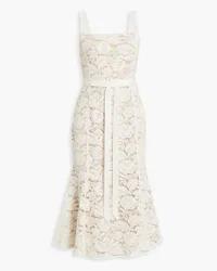 Oscar de la Renta Cotton-blend corded lace midi dress - White White