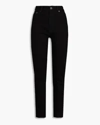 Ganni High-rise slim-leg jeans - Black Black