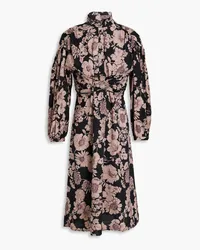 Antik Batik Leonie lace-up floral-print woven dress - Neutral Neutral