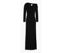 Draped jersey gown - Black