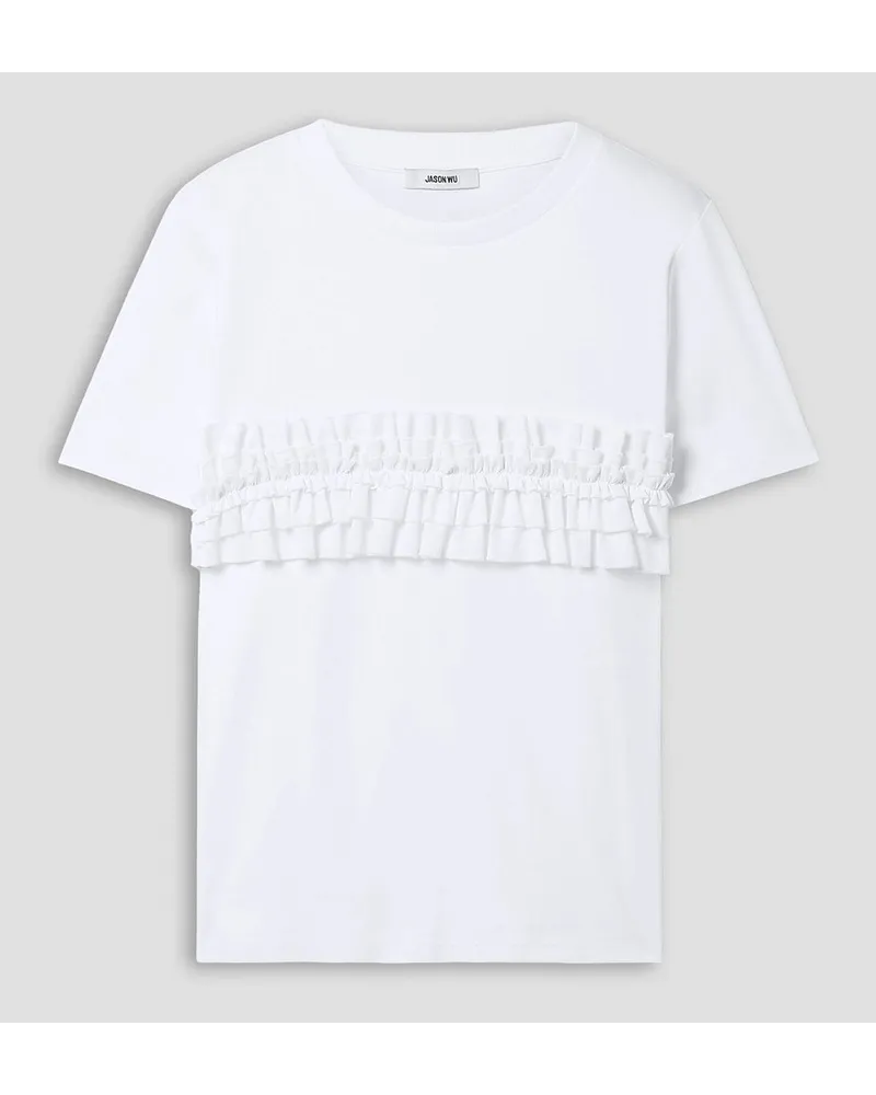 Jason Wu Ruffled cotton-jersey T-shirt - White White