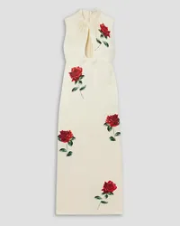 Magda Butrym Floral-print silk and wool-blend midi dress - White White