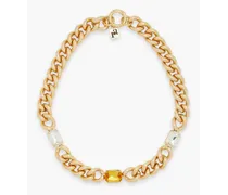 Spartito gold-tone crystal necklace - Metallic