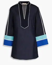 Tory Burch Color-block cotton-voile tunic - Blue Blue