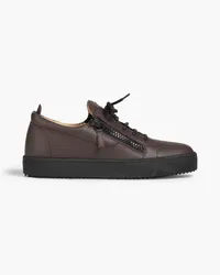 Giuseppe Zanotti Gail zip-detailed leather sneakers - Brown Brown