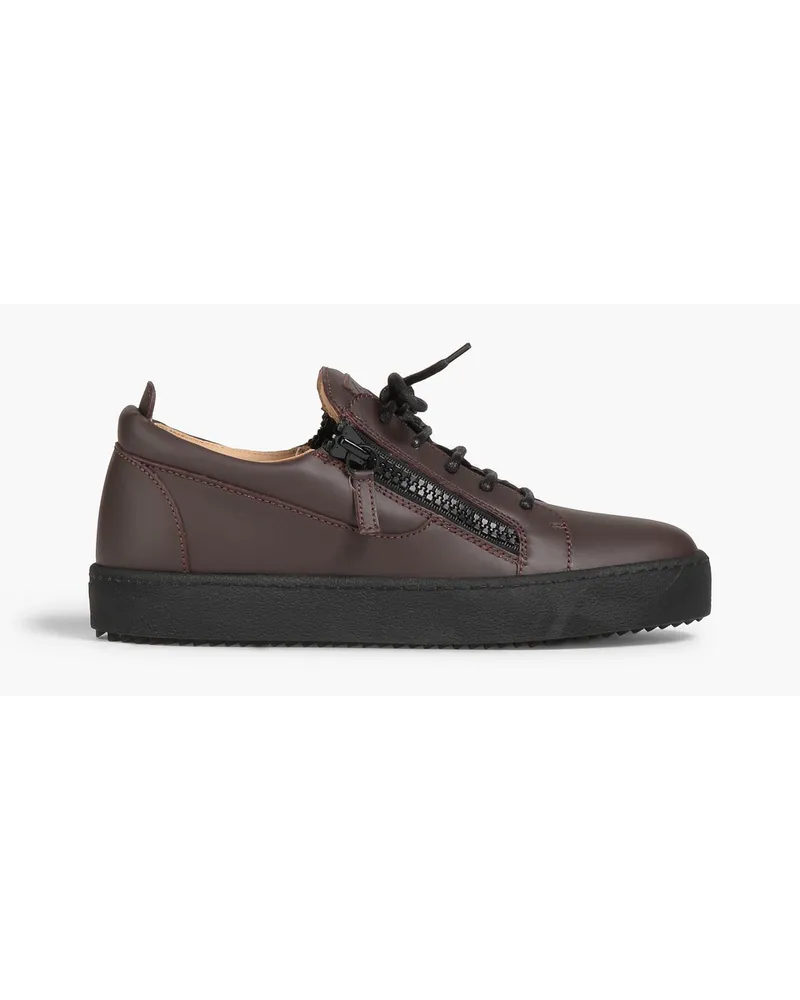 Giuseppe Zanotti Gail zip-detailed leather sneakers - Brown Brown