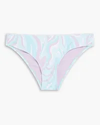 Heidi Klein Florence printed stretch-piqué mid-rise bikini briefs - Blue Blue