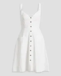 Saloni Fara cotton and linen-blend dress - White White