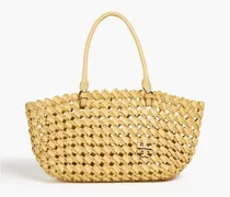 McGraw woven leather and suede tote - Yellow