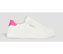 Palm One perforated printed leather sneakers - White