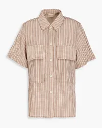 Stella Nova Tessie checked seersucker shirt - Brown Brown