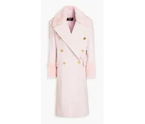 Shearling-paneled wool-felt coat - Pink