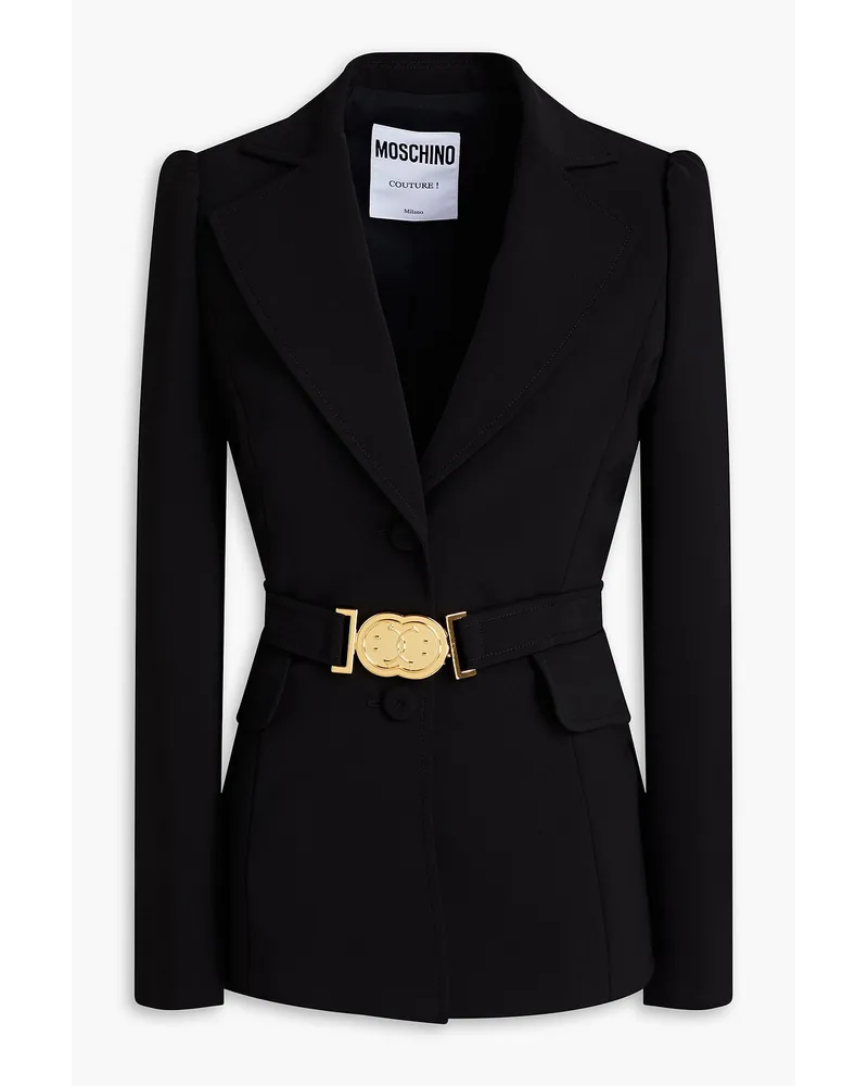 Moschino Belted crepe blazer - Black Black