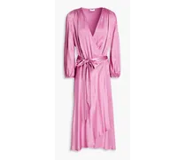 Aggie satin-crepe wrap dress - Pink