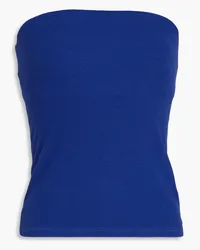 Enza Costa Strapless ribbed jersey top - Blue Blue