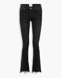 Anine Bing Tristen frayed high-rise bootcut jeans - Black Black