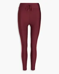 The Upside Sirena striped stretch leggings - Burgundy Burgundy