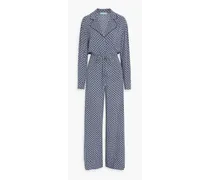 Lynn printed woven wide-leg jumpsuit - Blue