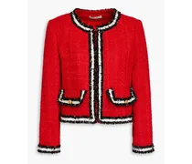 Alice Olivia - Landon frayed tweed jacket - Red