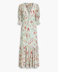 byTiMo Pleated floral-print crepon maxi dress - Green Green