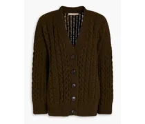 Lena cable-knit wool cardigan - Green