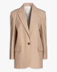 Brunello Cucinelli Bead-embellished mélange wool blazer - Neutral Neutral