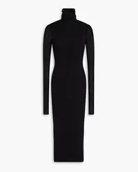 Philosophy Di Lorenzo Serafini Mesh turtleneck midi dress - Black Black